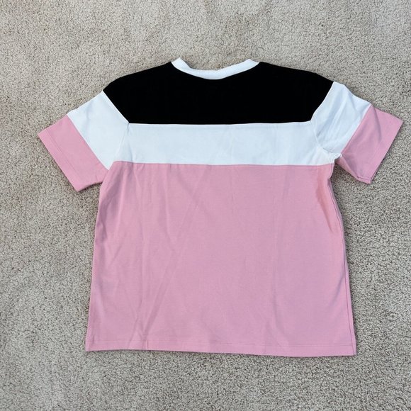 Fila Womens Short Sleeve Crew Neck Jersey Tee Pink White Black Small - Picture 9 of 9